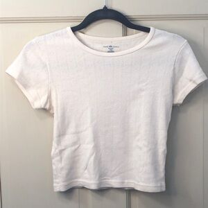 3 for $12 Tanks and Crops | Brandy Melville Size S Heart Cotton Cream Crop Top